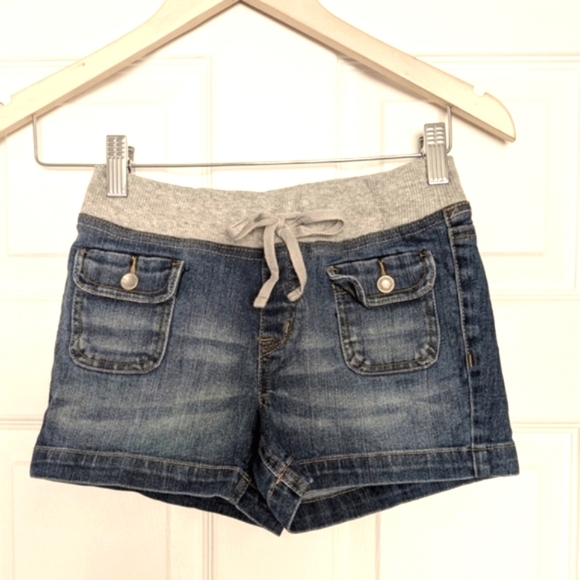❤️Justice Girls (Size 12R) Mini Jean/Denim Shorts with Elastic Waist - Picture 1 of 8